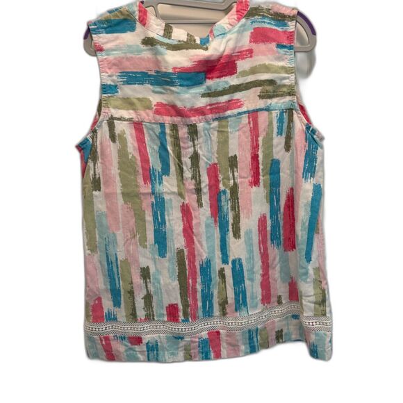 Coral Bay Tank/Tunic with Crochet Detail at Neck and Bottom Size Large E… - Picture 4 of 11